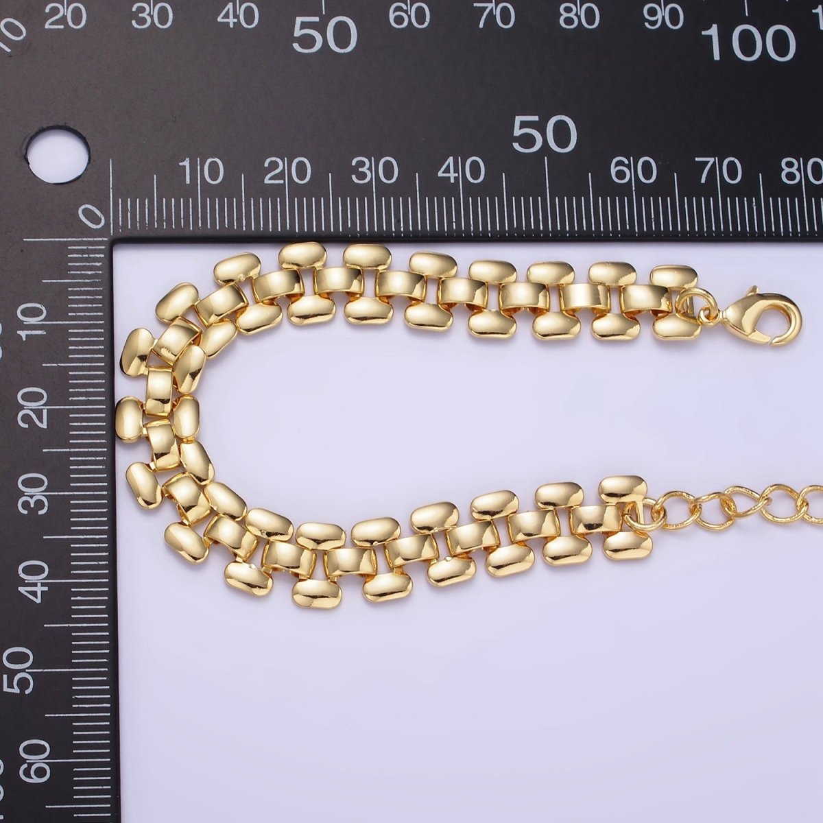 14K Gold Filled 9.3mm Panther Chain Bracelet w. Extender | WA-2475 - DLUXCA