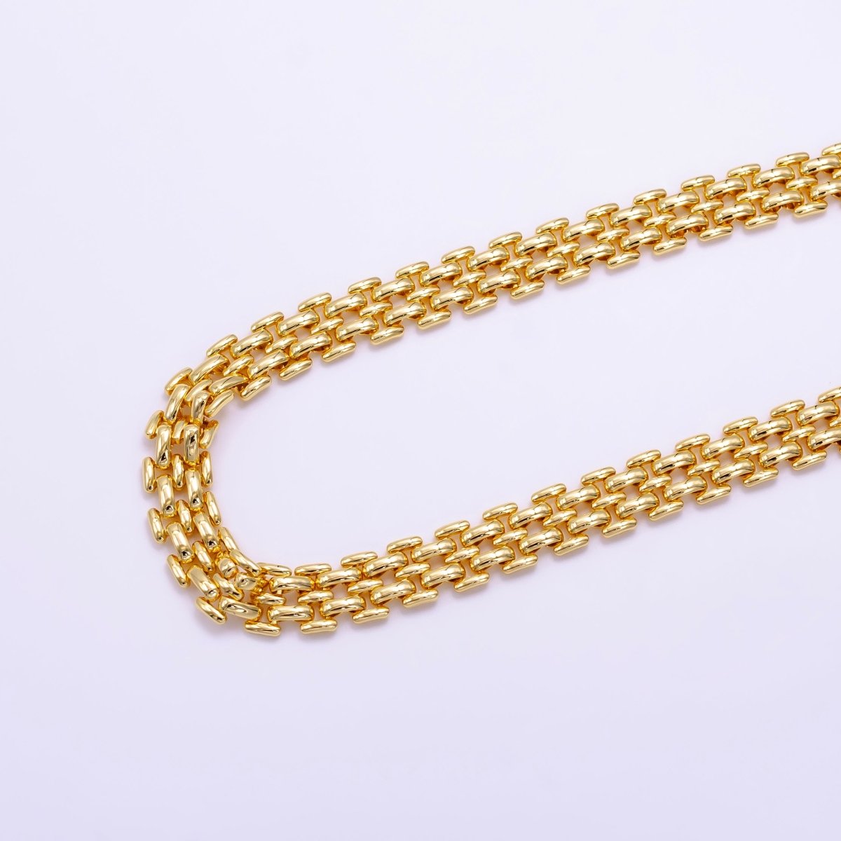 14K Gold Filled 9mm Double Panther Chain 16 Inch Choker Necklace w. Extender | WA-2473 - DLUXCA