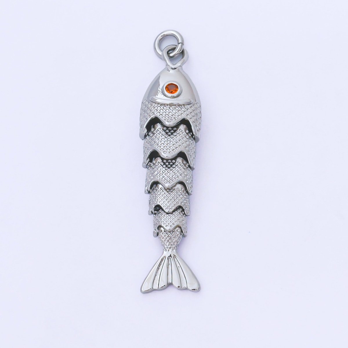 14K Gold Filled 9mm Orange Round CZ Under the Sea Fish Moveable Animals Charm | AF1525 AF1526 - DLUXCA