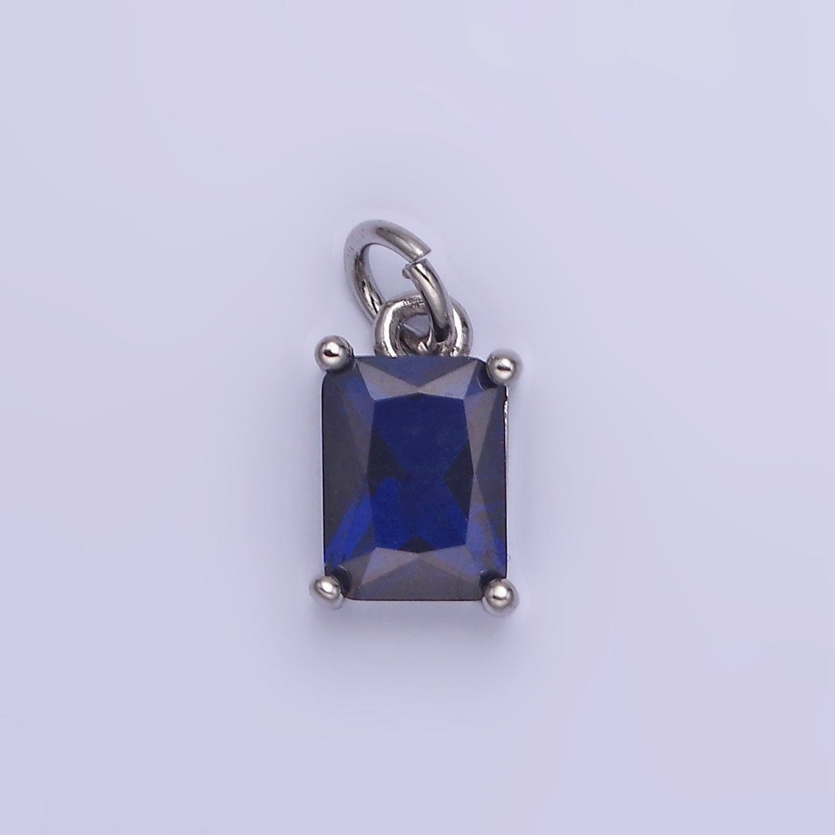 14K Gold Filled Baguette CZ Birthstone Add-On Charm in Gold & Silver | W729 - W744 - DLUXCA