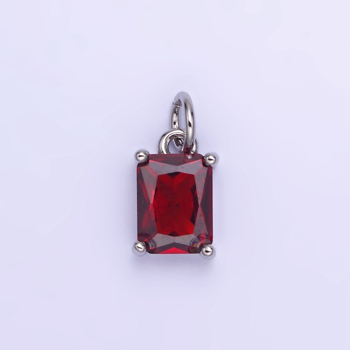 14K Gold Filled Baguette CZ Birthstone Add-On Charm in Gold & Silver | W729 - W744 - DLUXCA