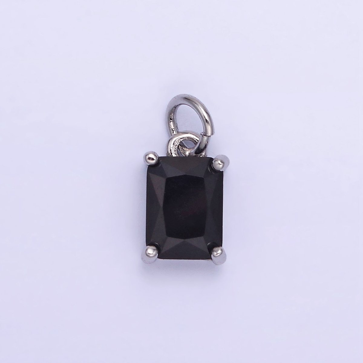 14K Gold Filled Baguette CZ Birthstone Add-On Charm in Gold & Silver | W729 - W744 - DLUXCA