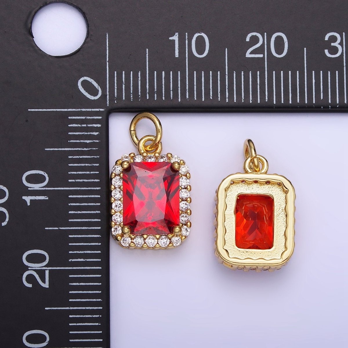 14K Gold Filled Baguette CZ Micro Paved Charm | AG756 - AG767 - DLUXCA