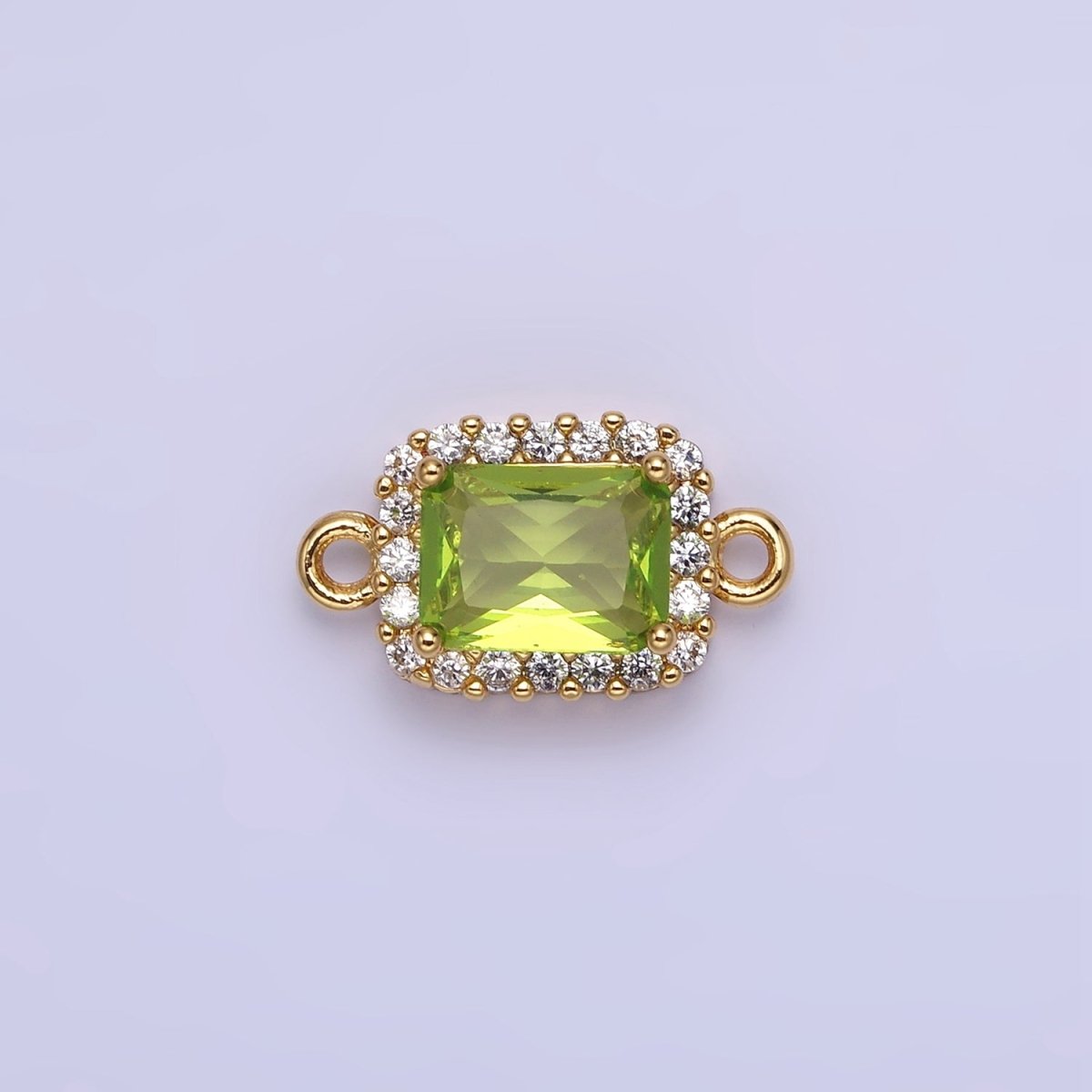 14K Gold Filled Baguette CZ Micro Paved Connector | G383 - G390 - DLUXCA