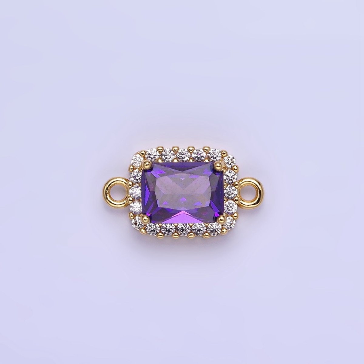 14K Gold Filled Baguette CZ Micro Paved Connector | G383 - G390 - DLUXCA