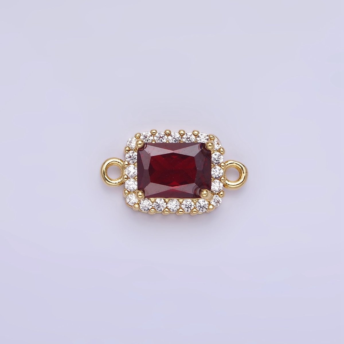 14K Gold Filled Baguette CZ Micro Paved Connector | G383 - G390 - DLUXCA