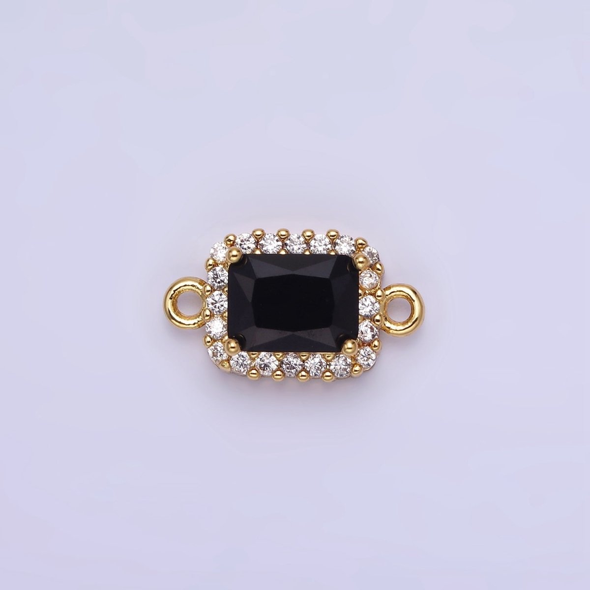 14K Gold Filled Baguette CZ Micro Paved Connector | G383 - G390 - DLUXCA