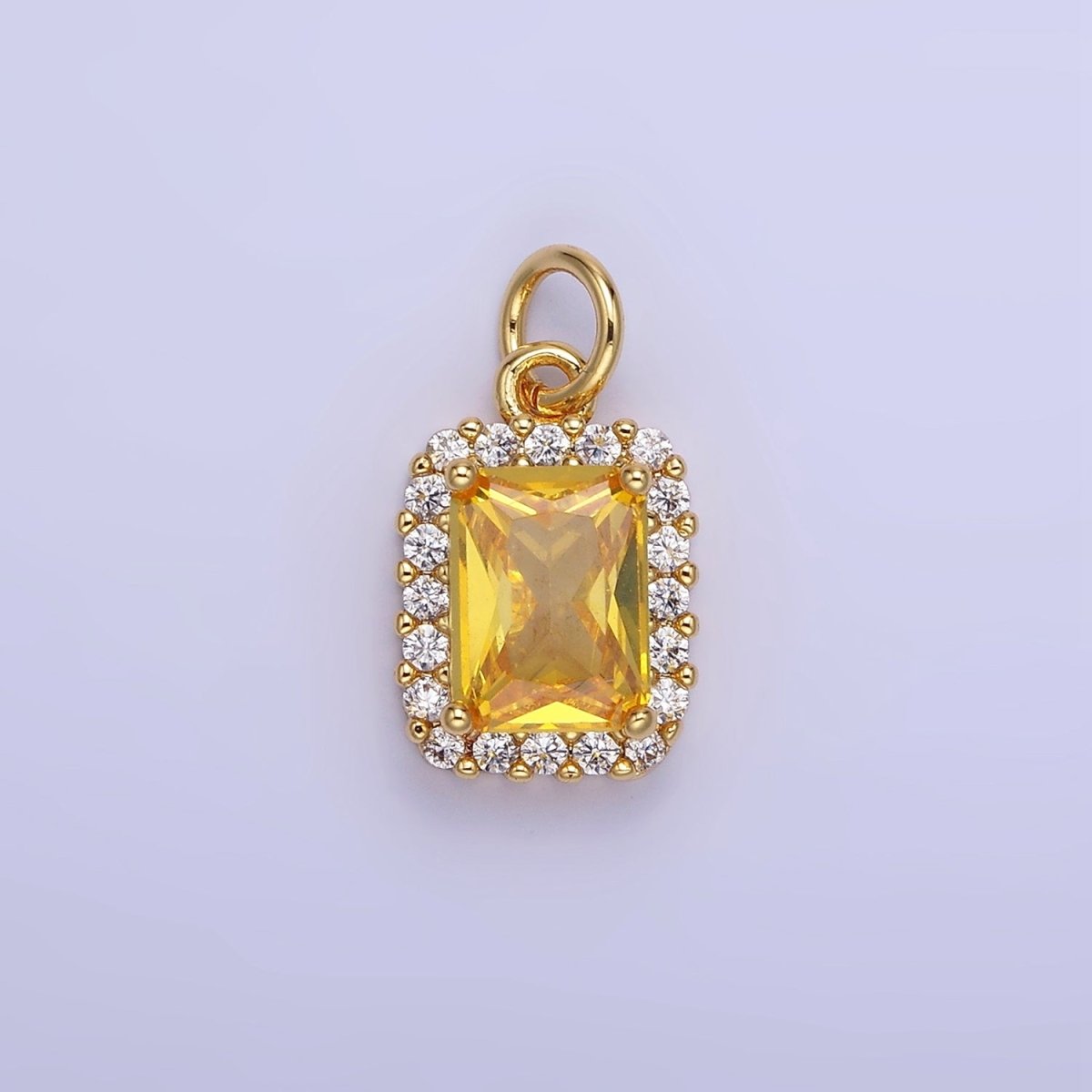 14K Gold Filled Baguette Micro Paved CZ Charm in Gold & Silver | AG768 - AG774 - DLUXCA