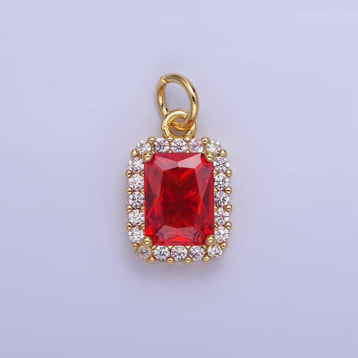 14K Gold Filled Baguette Micro Paved CZ Charm in Gold & Silver | AG768 - AG774 - DLUXCA