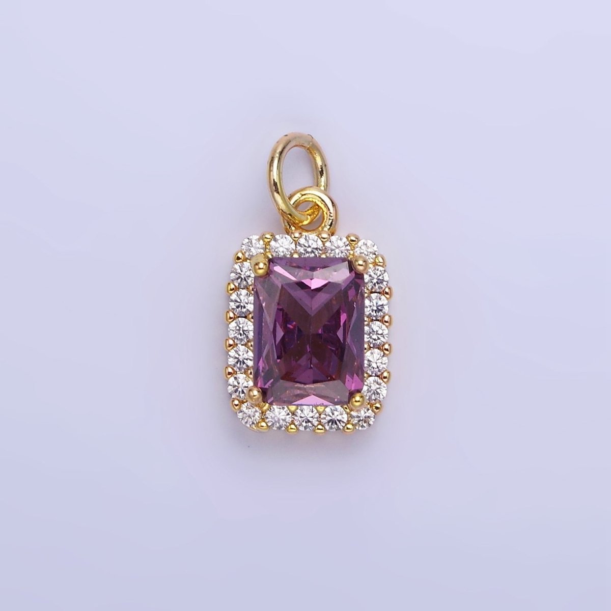 14K Gold Filled Baguette Micro Paved CZ Charm in Gold & Silver | AG768 - AG774 - DLUXCA