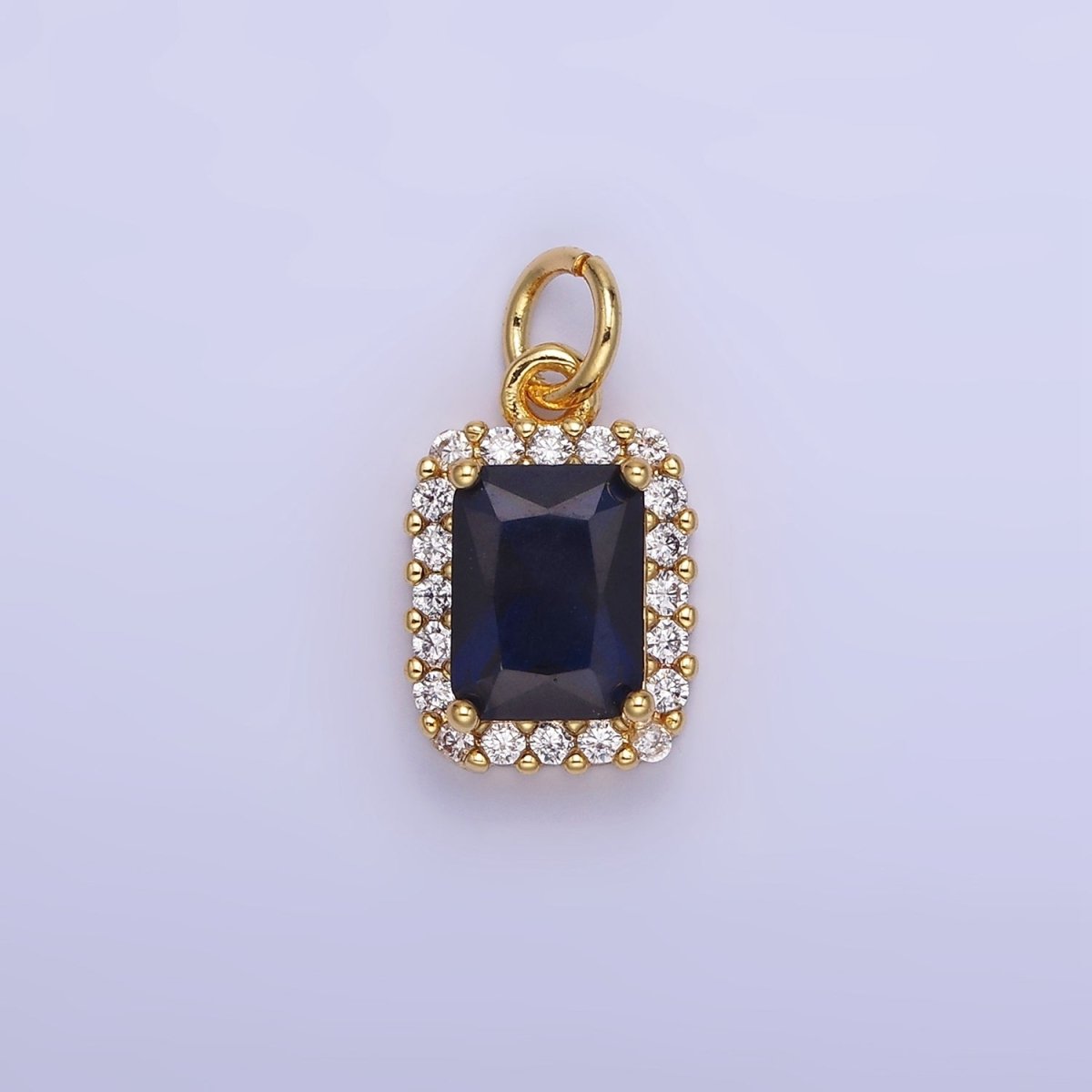 14K Gold Filled Baguette Micro Paved CZ Charm in Gold & Silver | W675 - W682 - DLUXCA