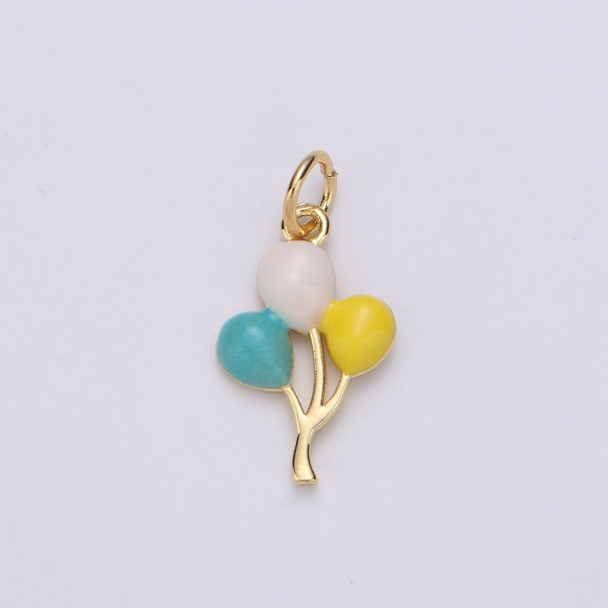 14K Gold Filled Baloon charm for Bracelet Necklace Earring Charm. Dainty Baloon Pastel charm Enamel Jewelry for Kids D - 755 - DLUXCA