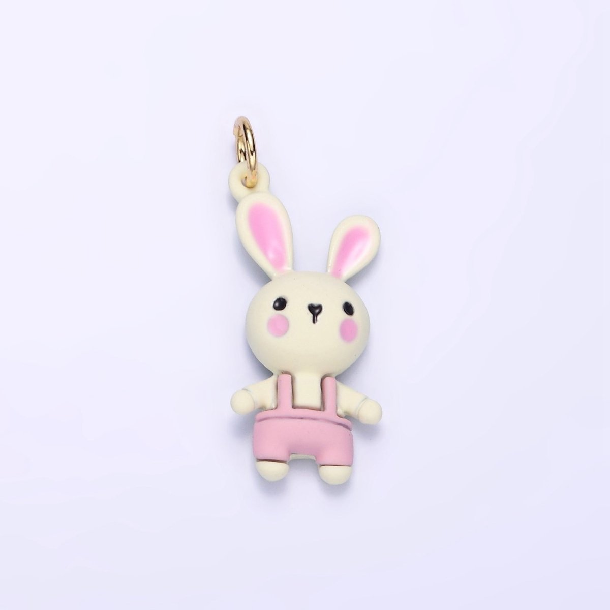 14K Gold Filled Bunny Rabbit Overalls Mini Charm | D056 - DLUXCA