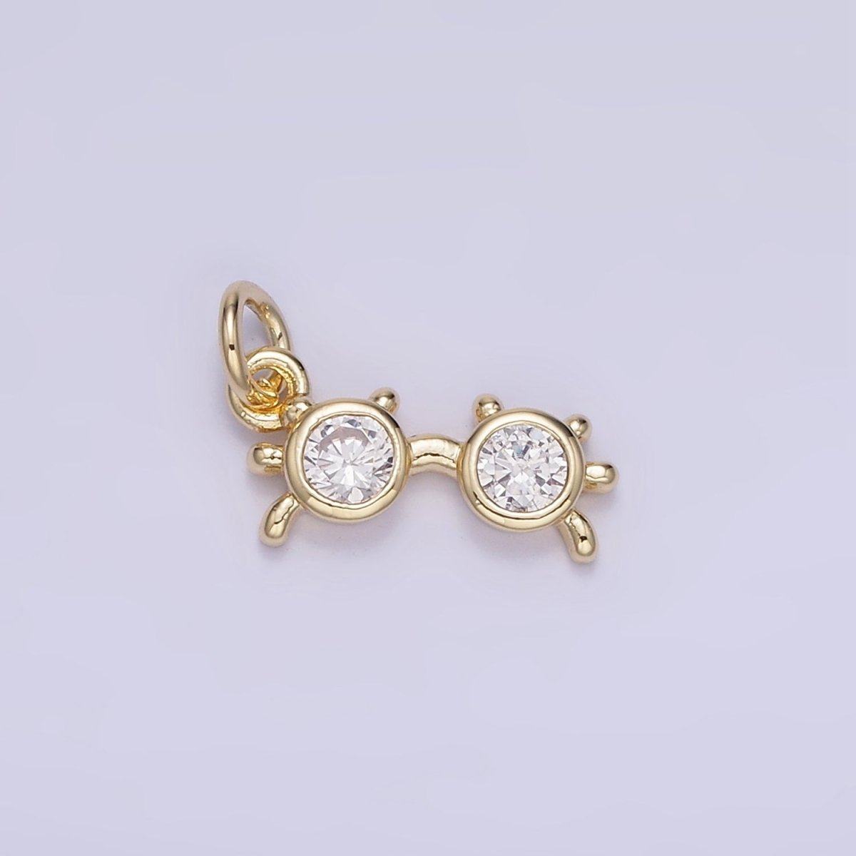 14K Gold Filled Clear CZ Sunglasses Shades Spectacle Charm | W669 - DLUXCA