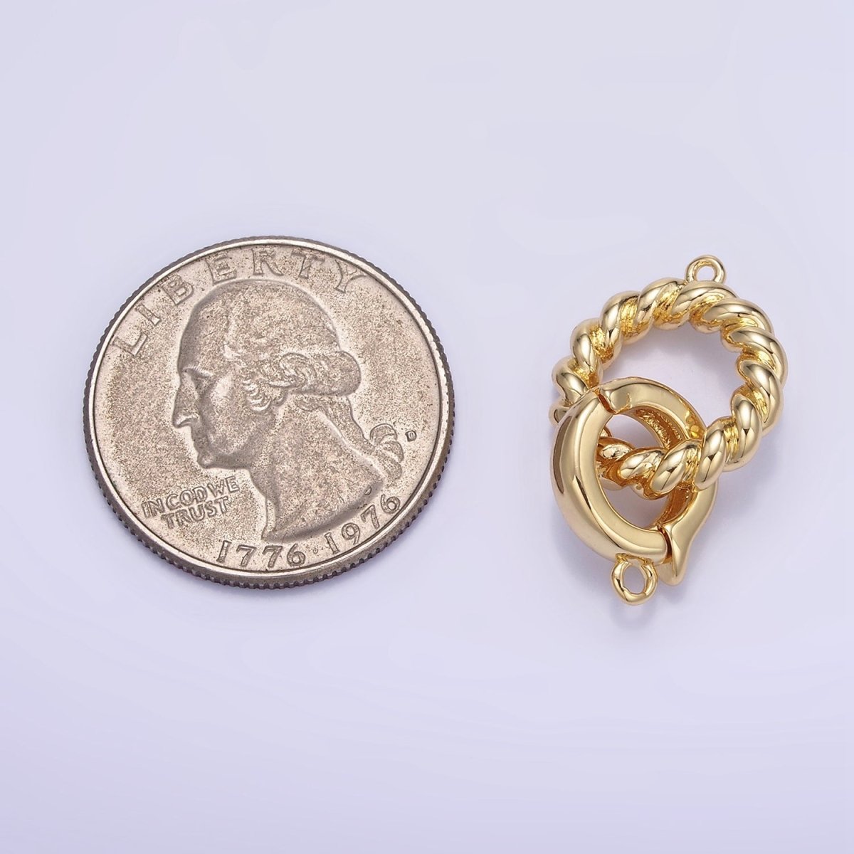 14K Gold Filled Croissant Round Spring Gate Findings Set | Z593 - DLUXCA