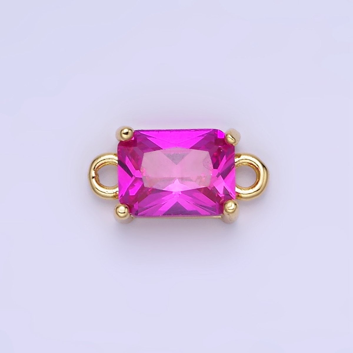 14K Gold Filled CZ Baguette Connector | G422 - G429 - DLUXCA