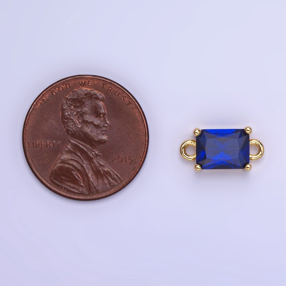 14K Gold Filled CZ Baguette Connector | G422 - G429 - DLUXCA