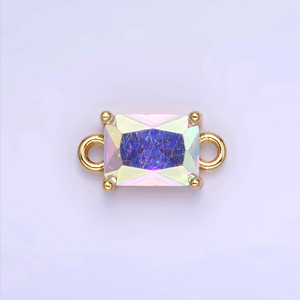 14K Gold Filled CZ Baguette Connector | G422 - G429 - DLUXCA