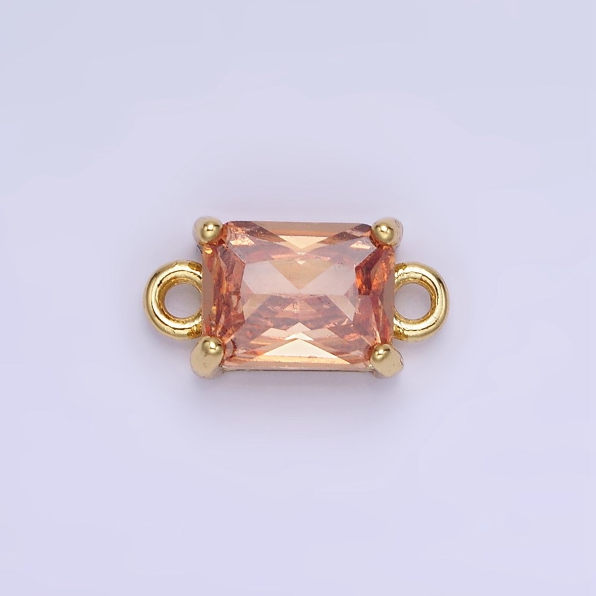 14K Gold Filled CZ Baguette Connector | G422 - G429 - DLUXCA