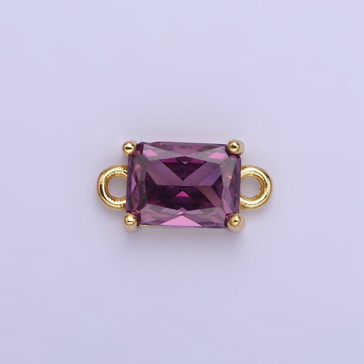 14K Gold Filled CZ Baguette Connector | G422 - G429 - DLUXCA