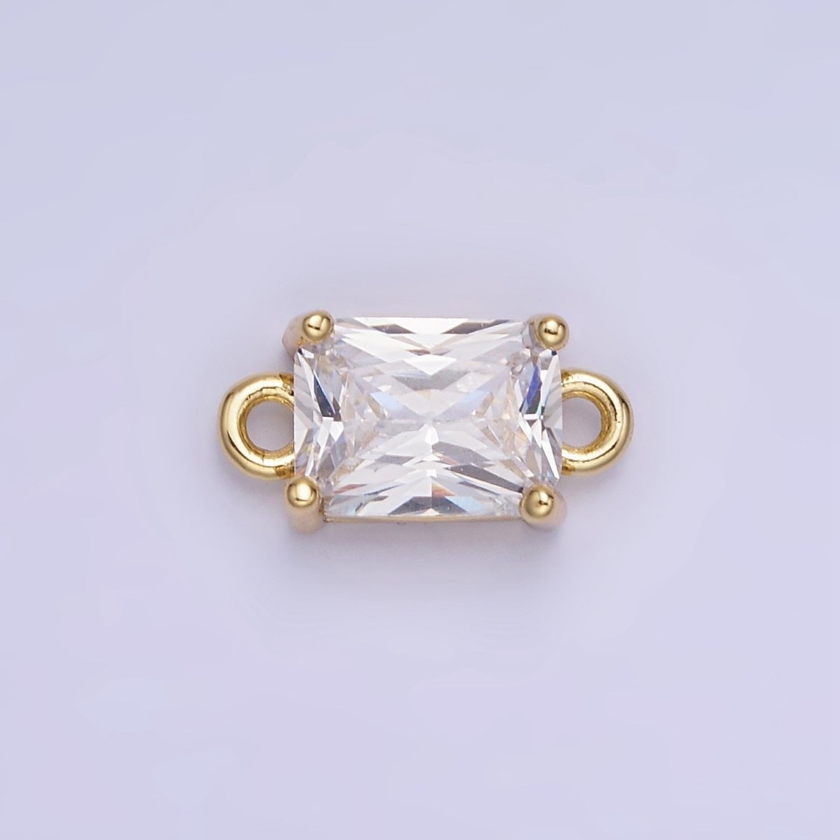 14K Gold Filled CZ Baguette Connector | G422 - G429 - DLUXCA