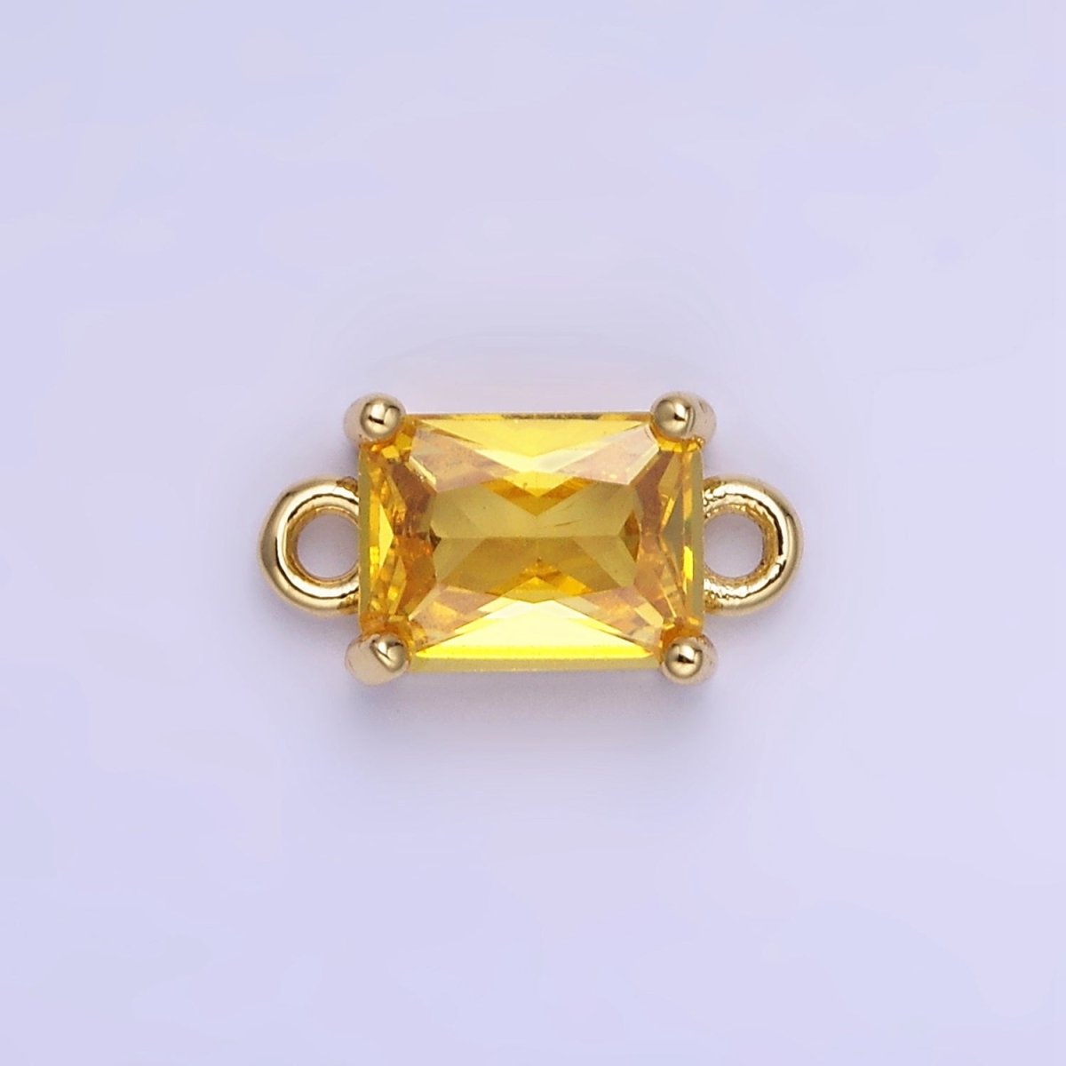 14K Gold Filled CZ Baguette Connector | G422 - G429 - DLUXCA