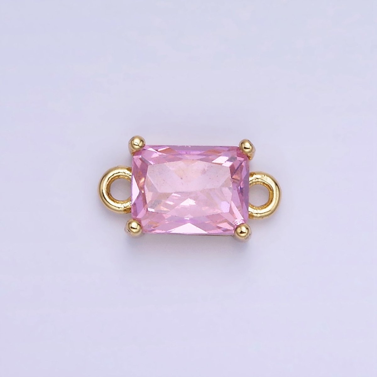 14K Gold Filled CZ Baguette Connector | G422 - G429 - DLUXCA