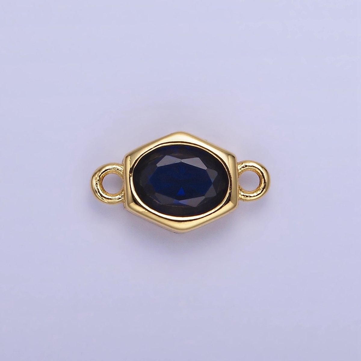14K Gold Filled CZ Round Hexagonal Edged Connector | G414 - G421 - DLUXCA