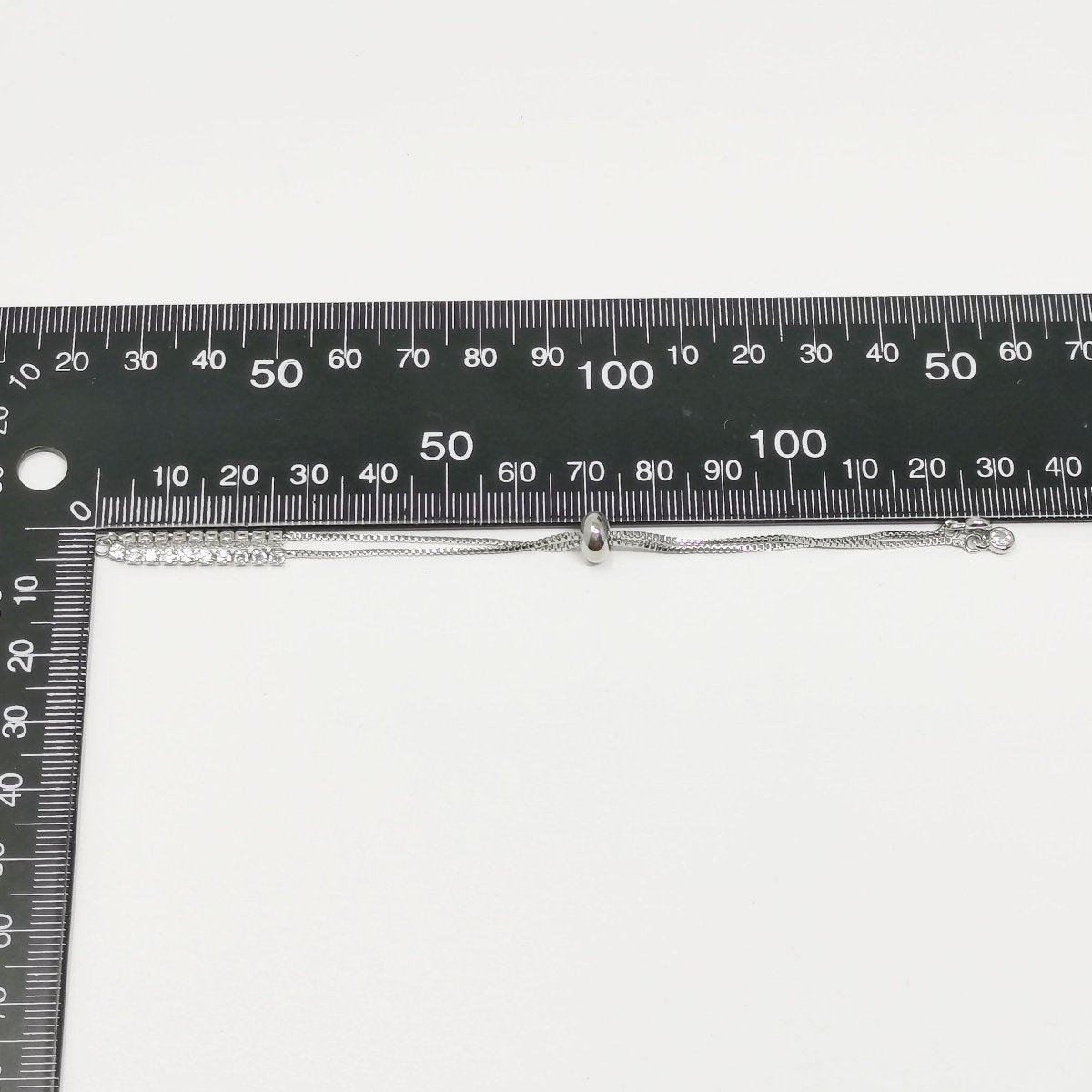 14K Gold Filled CZ Tennis Chain Slider Adjustable Bracelet Findings in Gold & Silver | L473 L474 - DLUXCA