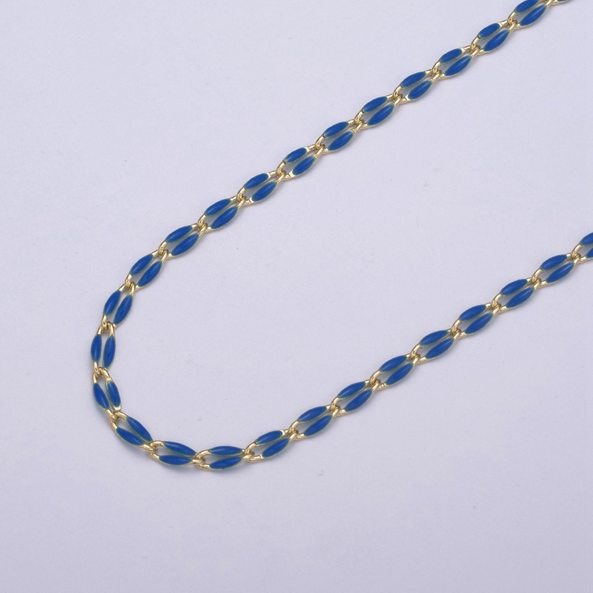 14k Gold Filled Dainty Gold Oval Cable Link Chain Neon Enamel Chain by Yard, Unfinished Chain For Jewelry Supply | ROLL - 598 to ROLL - 608 ROLL - 1075 ROLL - 1405 - DLUXCA