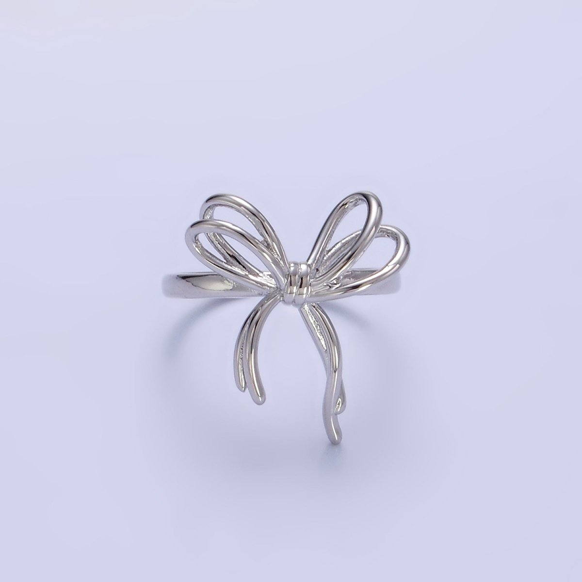 14K Gold Filled Double Tied Bow Ribbon Ring in Gold & Silver | R208 R209 - DLUXCA