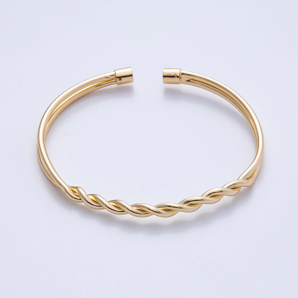 14K Gold Filled Double Twisted Knot Band Cuff Bracelet | WA - 4080 - DLUXCA