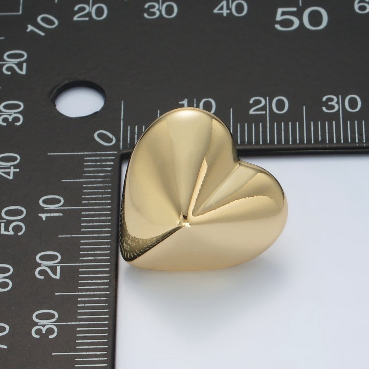 14K Gold Filled Edged Heart Lightweight Stud Earrings in Gold & Silver | AD709 AD710 - DLUXCA