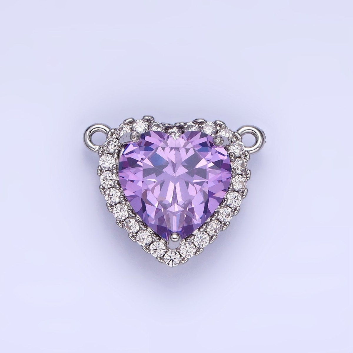 14K Gold Filled Green, Pink, Purple, Clear, Yellow, Red CZ Micro Paved Connector in Gold & Silver | G370 - G375 - DLUXCA