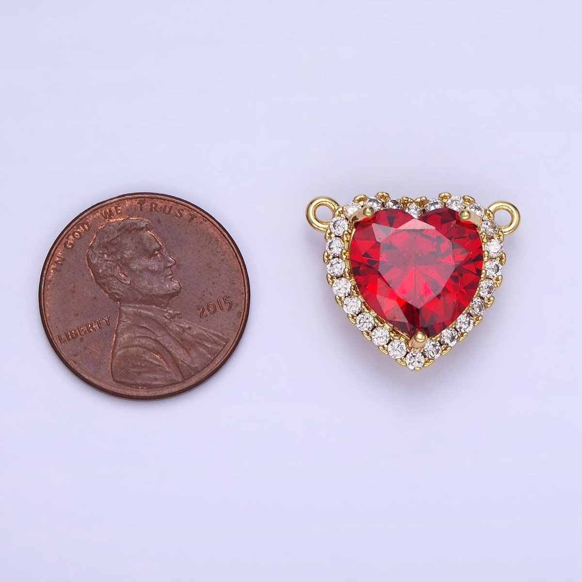 14K Gold Filled Green, Pink, Purple, Clear, Yellow, Red CZ Micro Paved Connector in Gold & Silver | G370 - G375 - DLUXCA