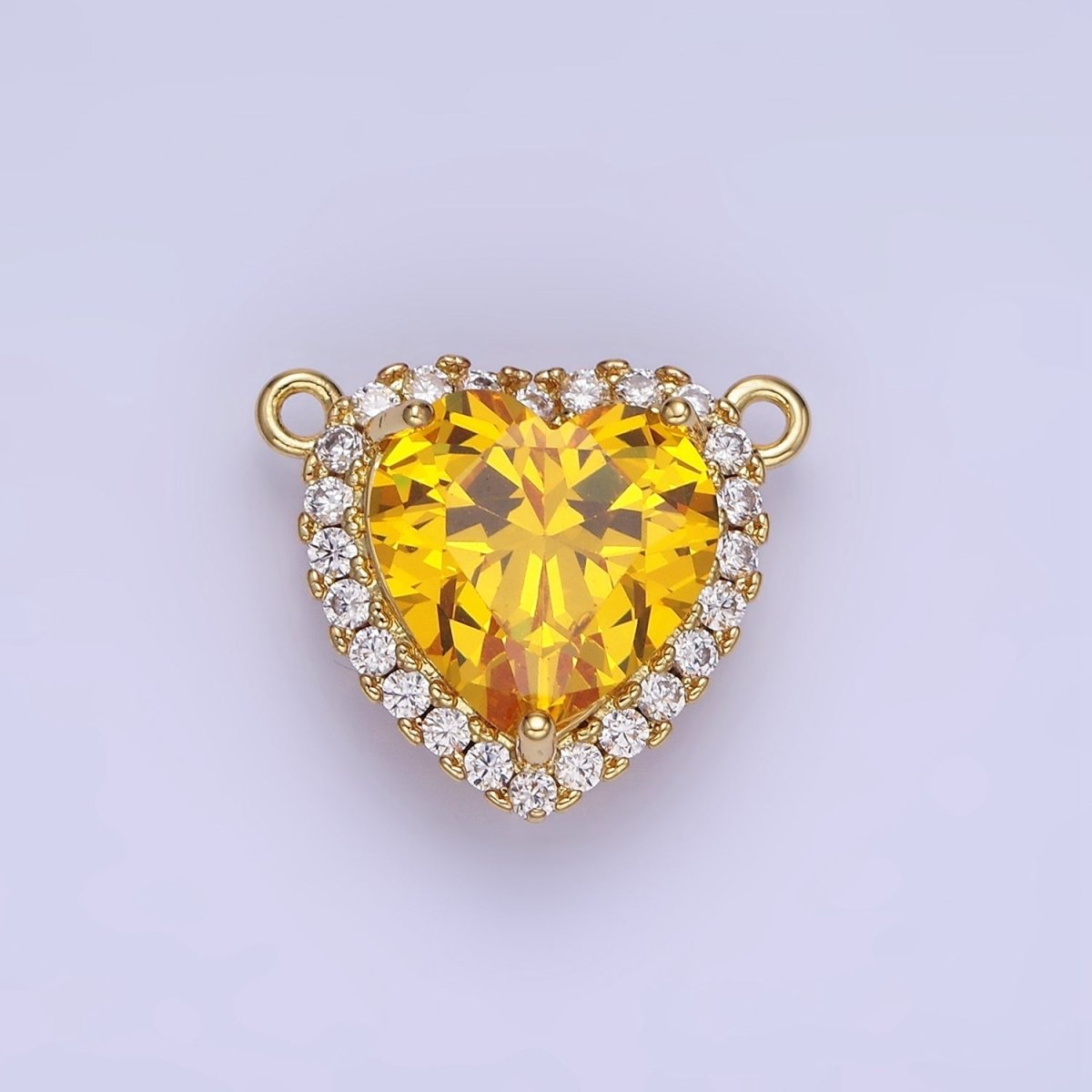 14K Gold Filled Green, Pink, Purple, Clear, Yellow, Red CZ Micro Paved Connector in Gold & Silver | G370 - G375 - DLUXCA