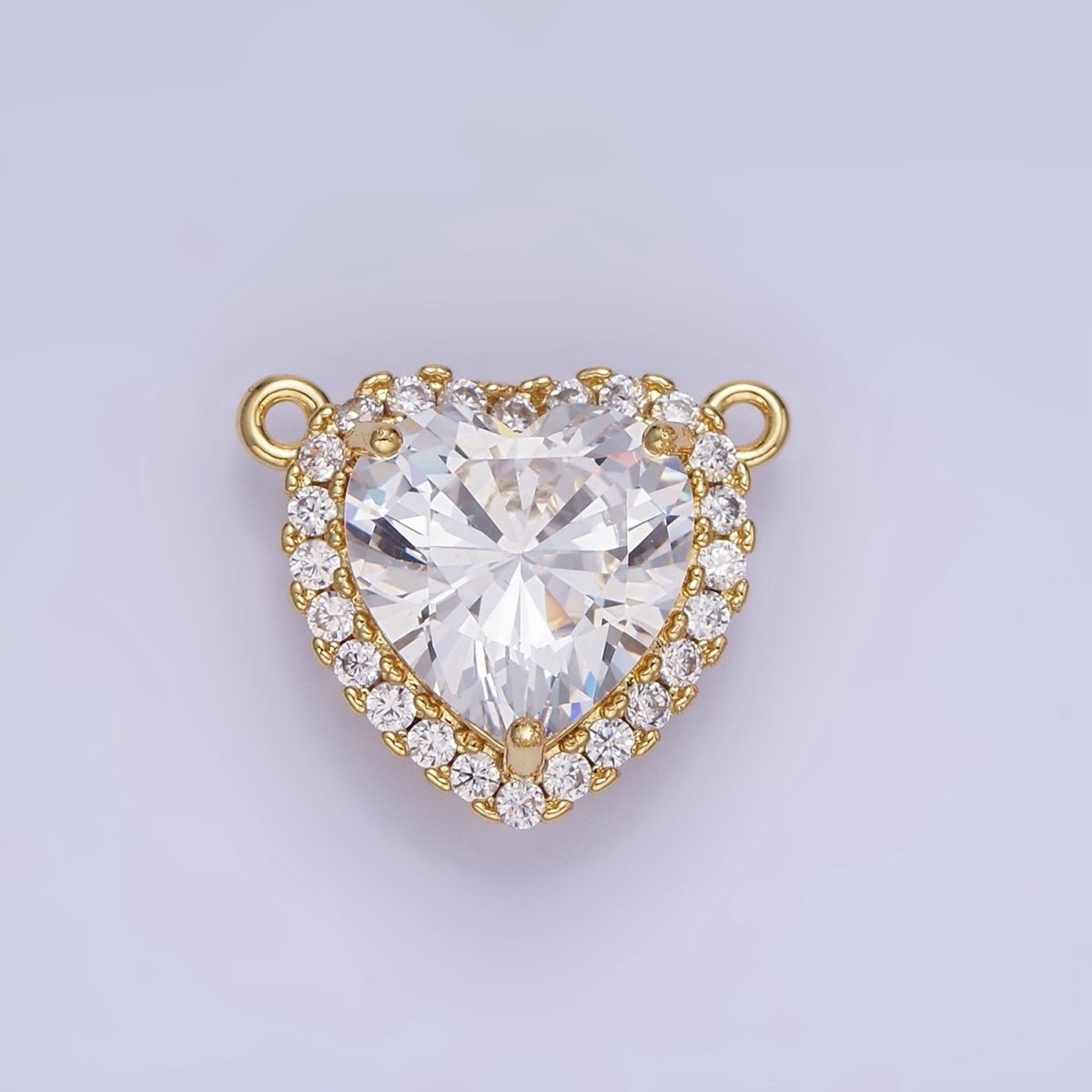 14K Gold Filled Green, Pink, Purple, Clear, Yellow, Red CZ Micro Paved Connector in Gold & Silver | G370 - G375 - DLUXCA