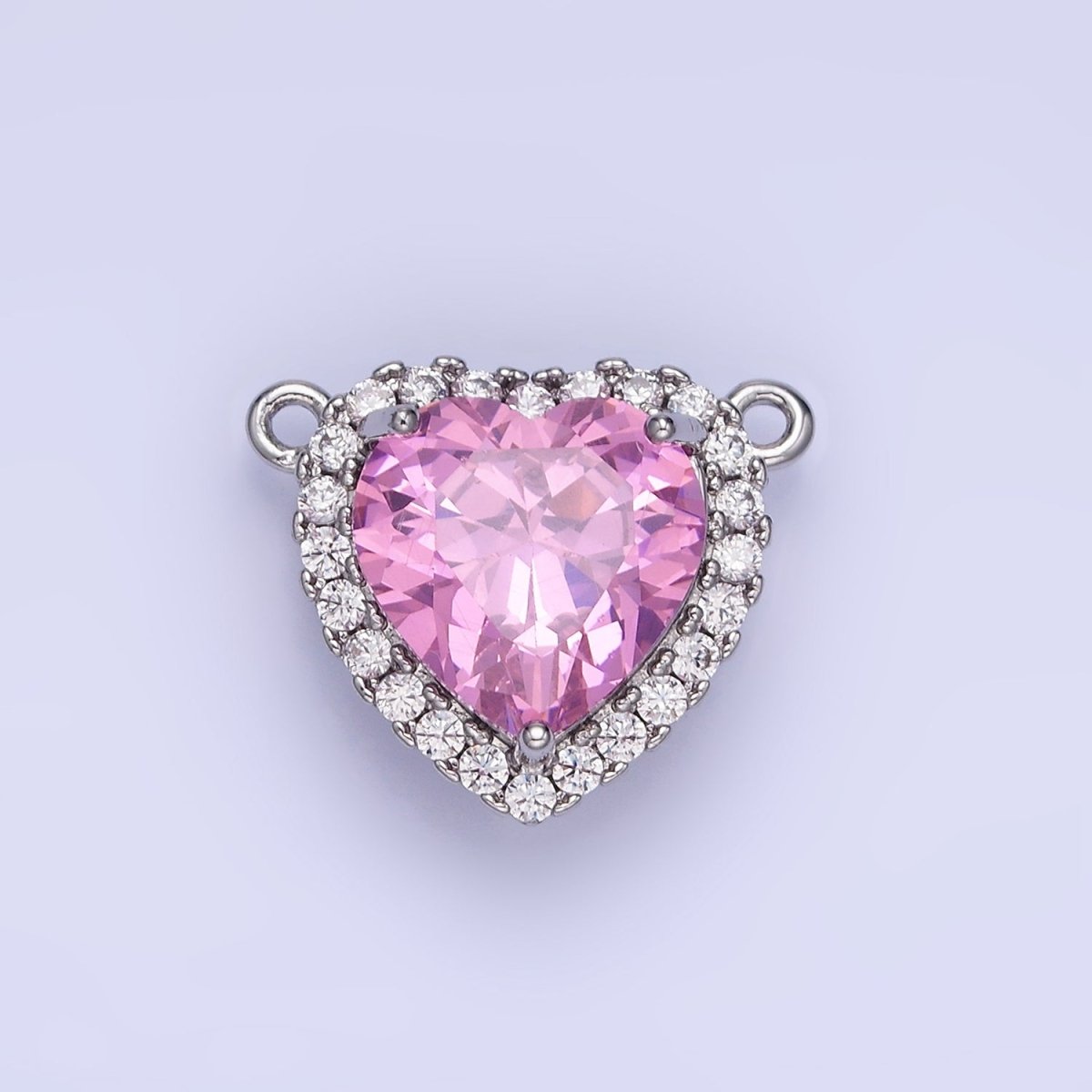 14K Gold Filled Green, Pink, Purple, Clear, Yellow, Red CZ Micro Paved Connector in Gold & Silver | G370 - G375 - DLUXCA