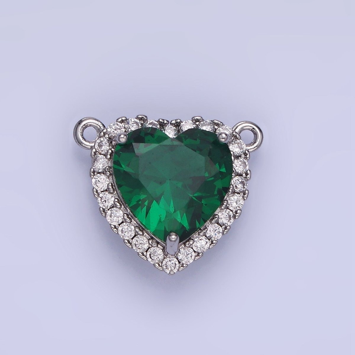 14K Gold Filled Green, Pink, Purple, Clear, Yellow, Red CZ Micro Paved Connector in Gold & Silver | G370 - G375 - DLUXCA