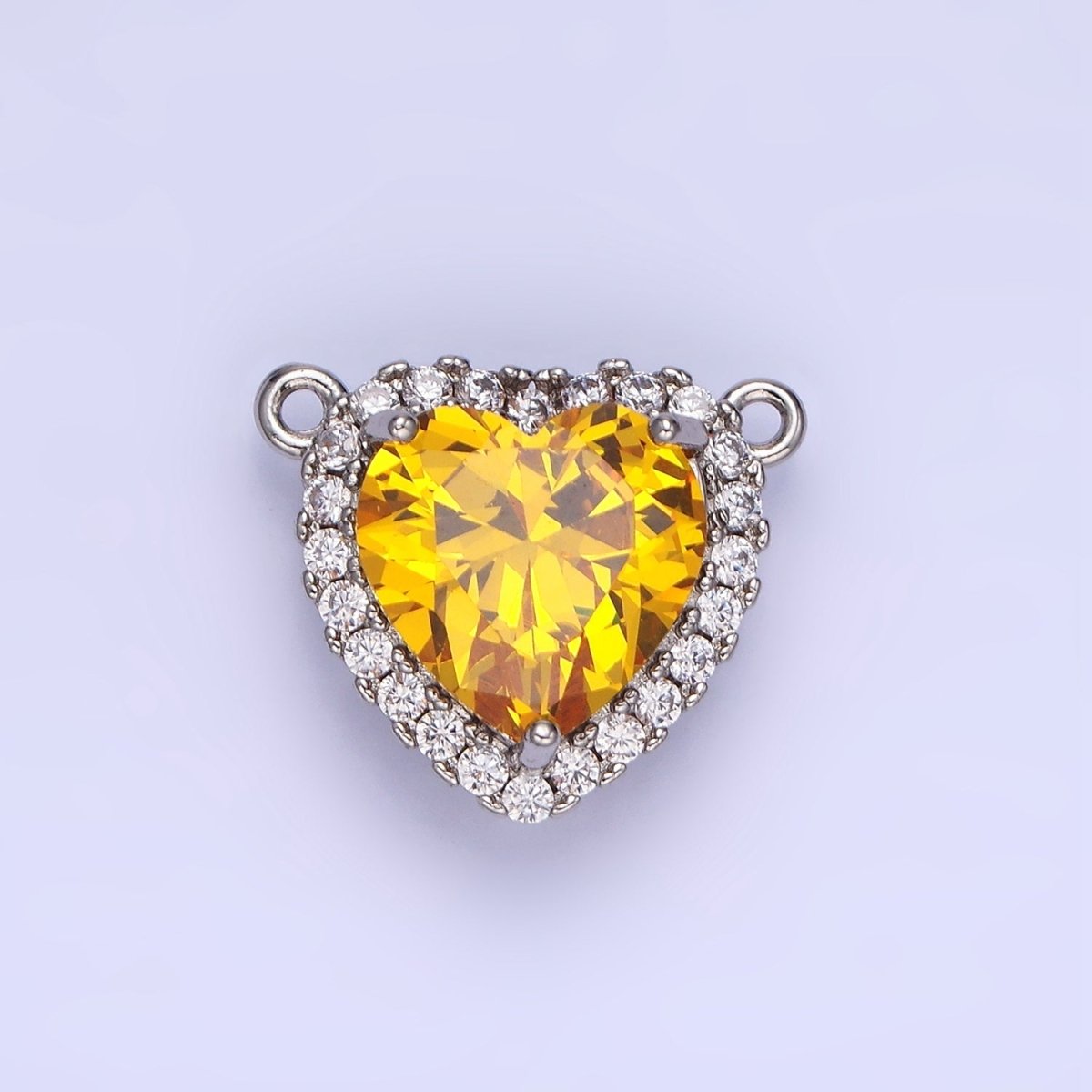 14K Gold Filled Green, Pink, Purple, Clear, Yellow, Red CZ Micro Paved Connector in Gold & Silver | G370 - G375 - DLUXCA