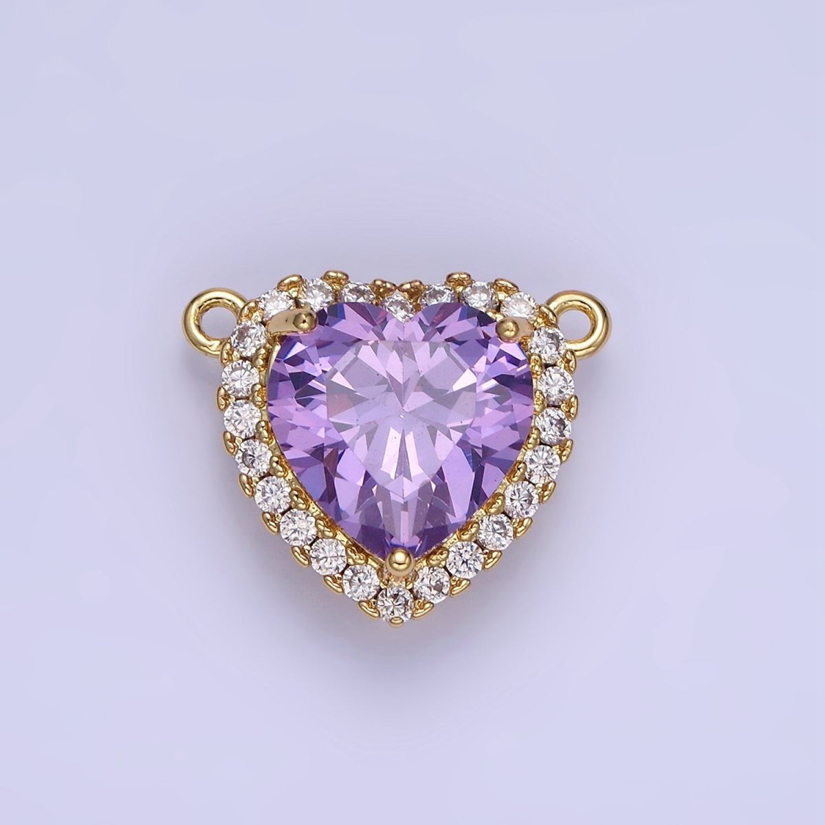 14K Gold Filled Green, Pink, Purple, Clear, Yellow, Red CZ Micro Paved Connector in Gold & Silver | G370 - G375 - DLUXCA