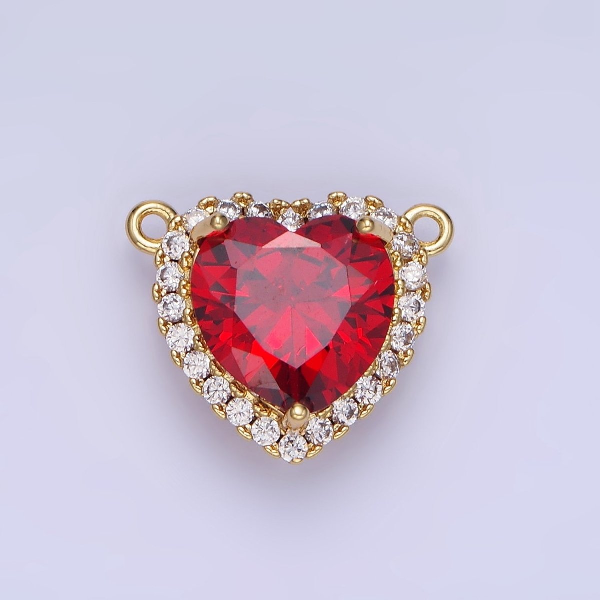 14K Gold Filled Green, Pink, Purple, Clear, Yellow, Red CZ Micro Paved Connector in Gold & Silver | G370 - G375 - DLUXCA