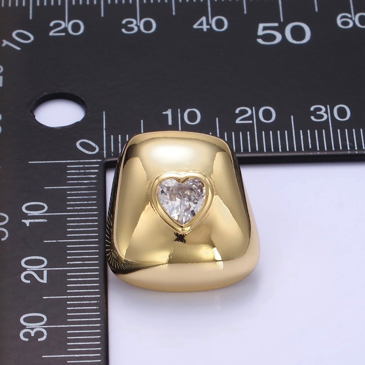 14K Gold Filled Heart CZ Square Dome Stud Earrings in Gold & Silver | Q312 Q313 - DLUXCA