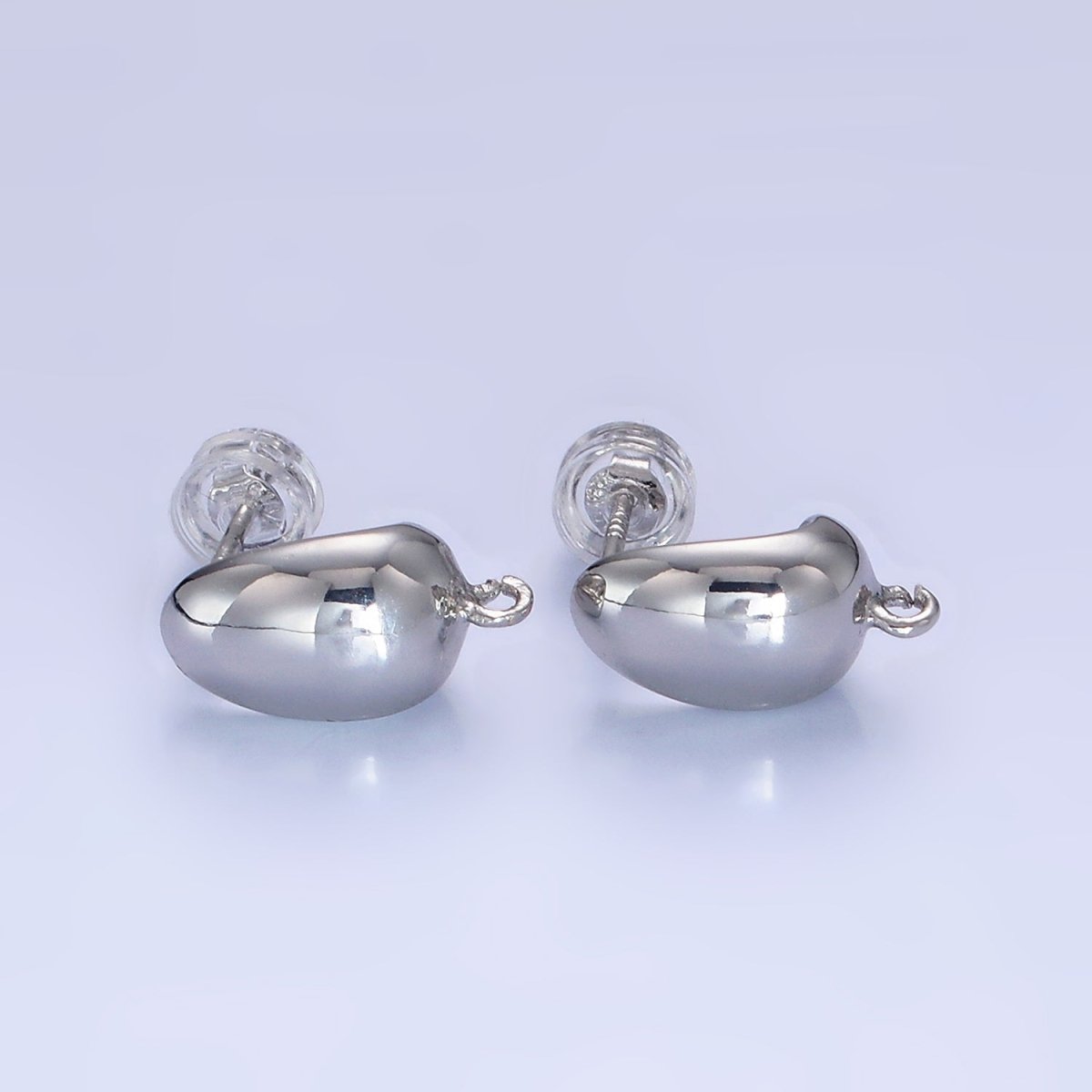 14K Gold Filled J-Shaped Dome Hoop Earrings Findings | Z762 - DLUXCA