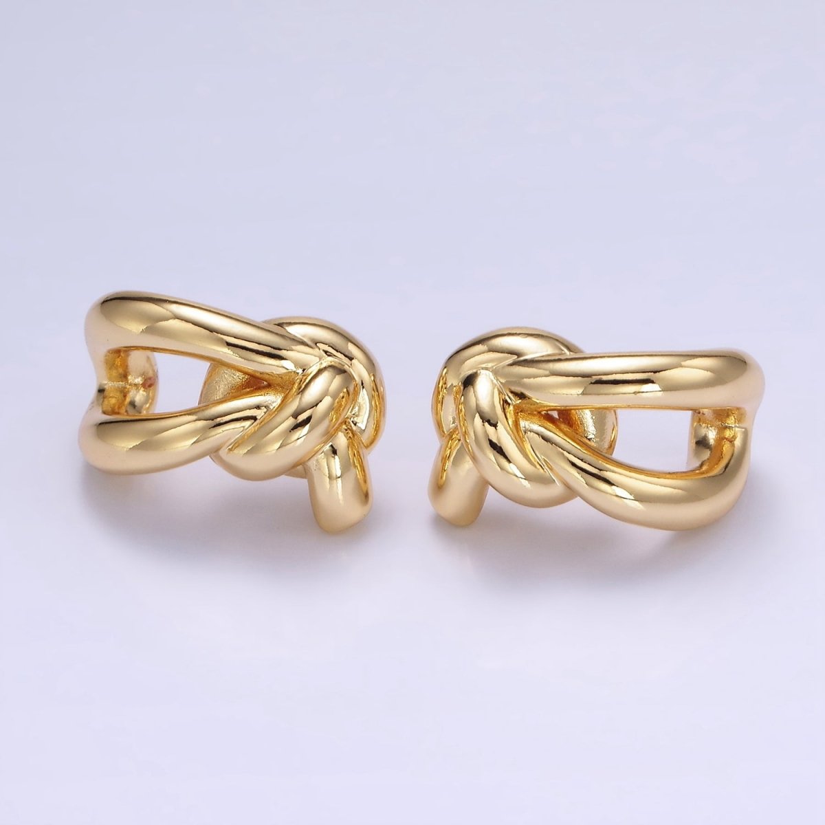 14K Gold Filled Knot Band C-Shaped Hoop Earrings | P506 - DLUXCA