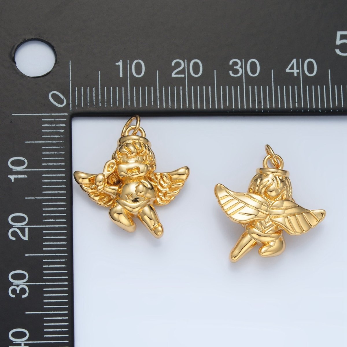 14K Gold Filled Laughing Cherub Baby Angel Charm | AG942 - DLUXCA