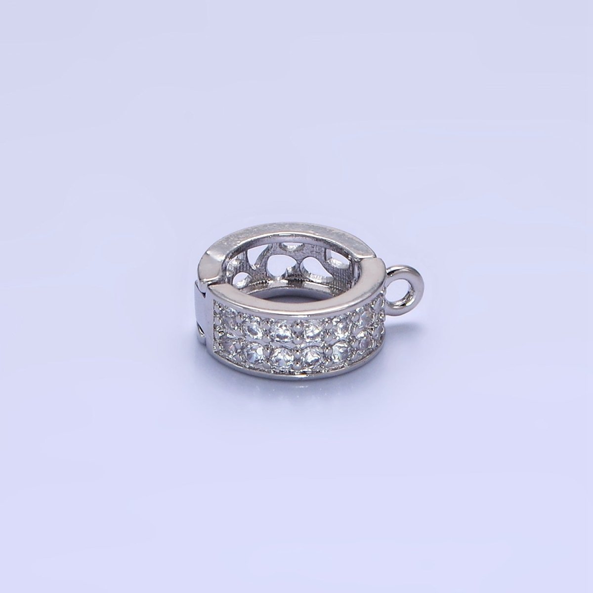 14K Gold Filled Micro Paved CZ Filigree Open Snap Latch Bail Drop Pendant Findings in Gold & Silver | Z774 - Z775 - DLUXCA