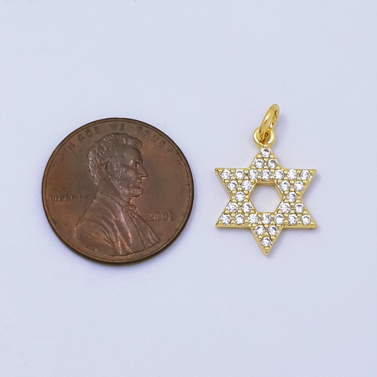 14K Gold Filled Micro Paved CZ Judaism Jewish Star of David Religious Charm | C173 - DLUXCA
