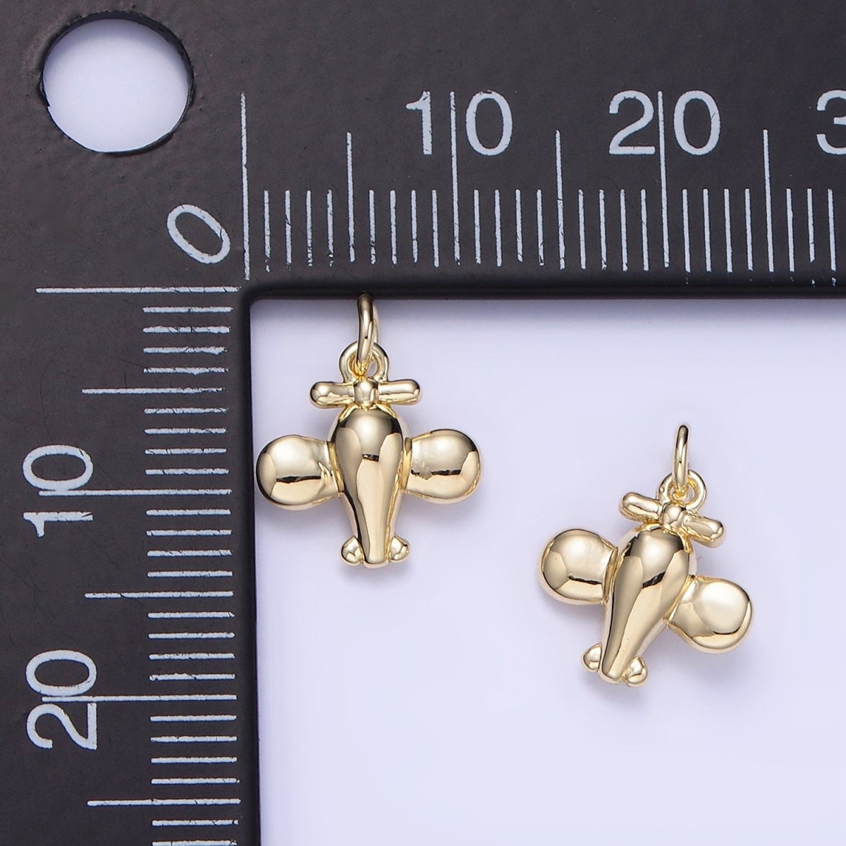 14K Gold Filled Mini Chubby Airplane Minimalist Charm | W651 - DLUXCA