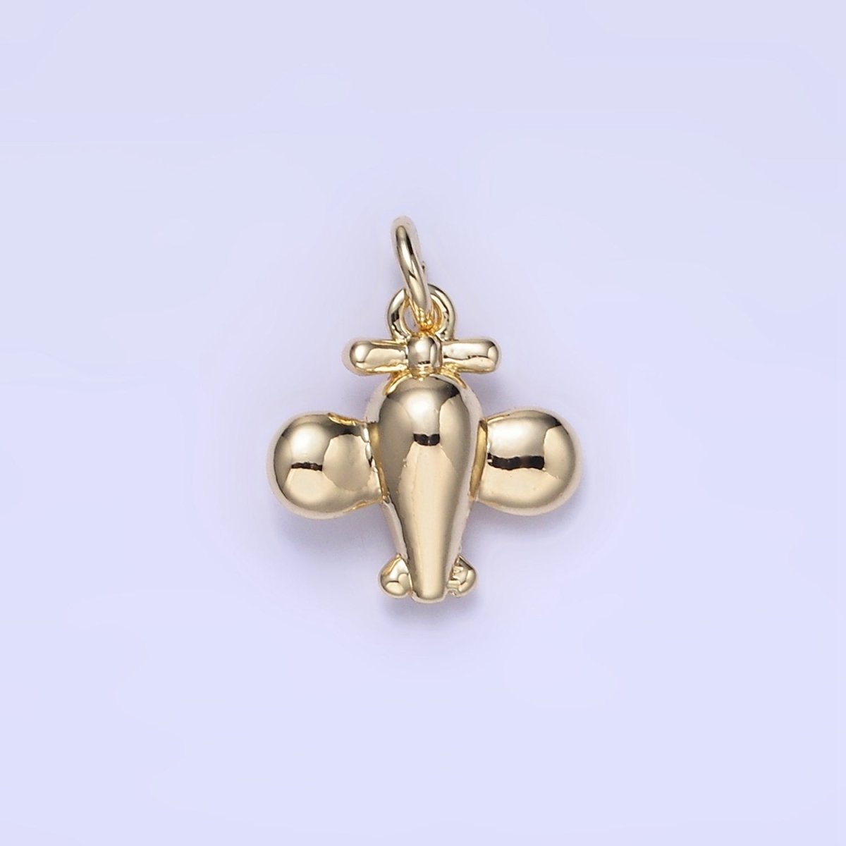 14K Gold Filled Mini Chubby Airplane Minimalist Charm | W651 - DLUXCA